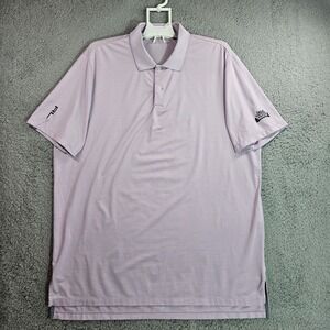 RLX Ralph Lauren Polo Shirt Men XL Short Sleeve Purple‎ White Striped Golf - XL